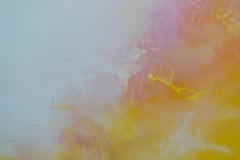My Rising Sun: Abstract Painting, Oil and Resin on Canvas, ∅90cm