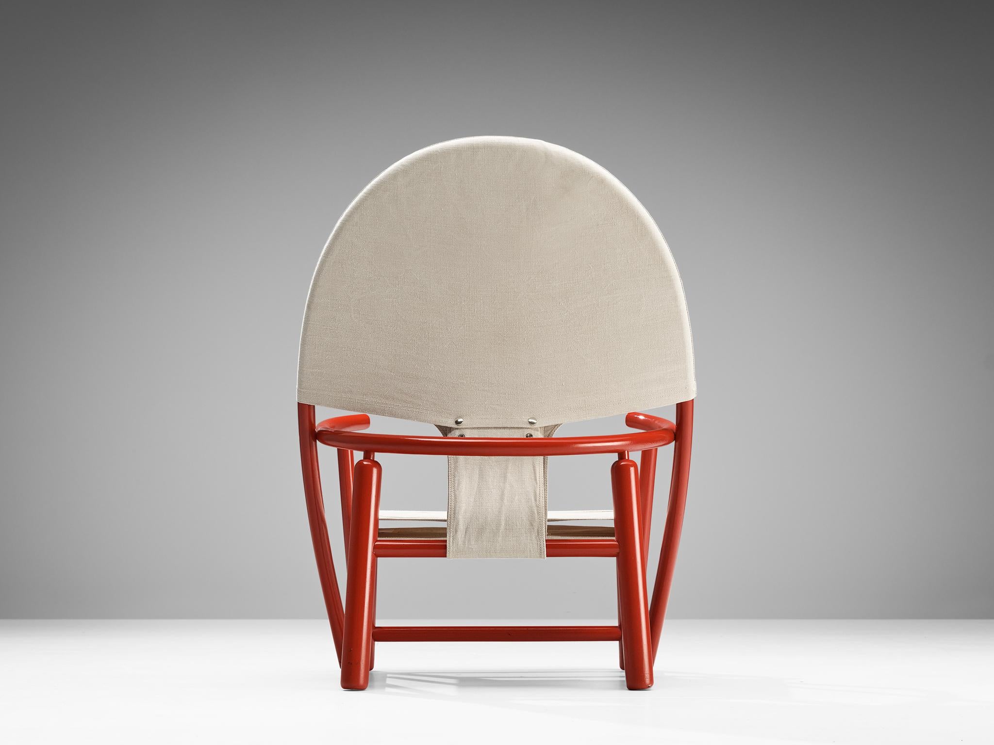 Werther Toffoloni & Piero Palange Pair of ‘Hoop’ Red Chairs in Canvas  For Sale 1