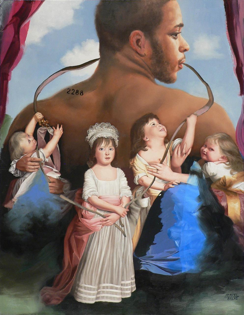Wes Hempel Nude Painting - Family Circle (COLLABORATION WITH JACK BALAS)