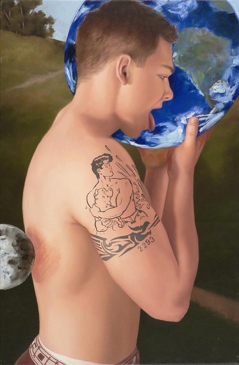 Wes Hempel Nude Painting – Lick (ZUSAMMENARBEIT MIT JACK BALAS)