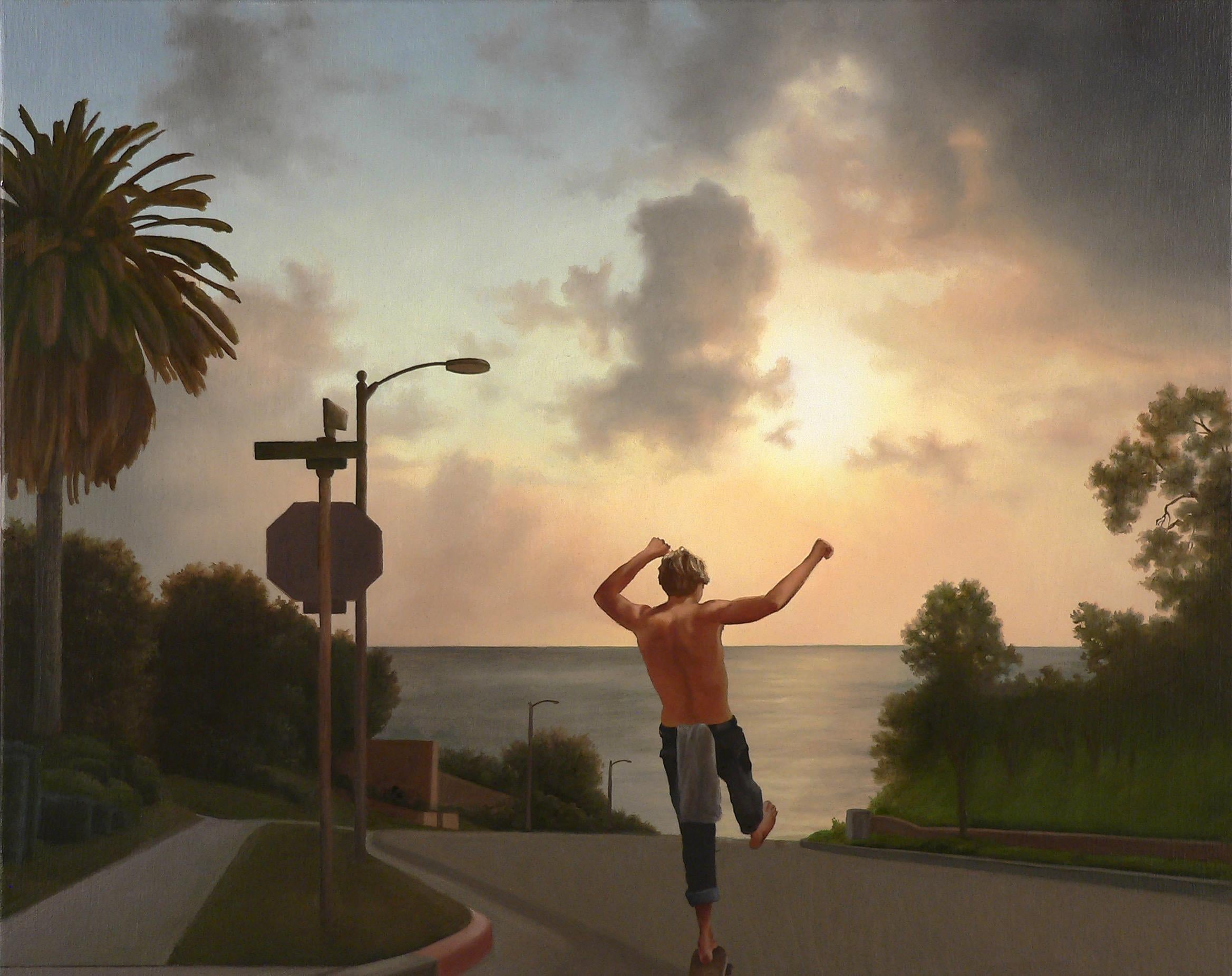 Landscape Painting di Wes Hempel - Cavalcare verso casa