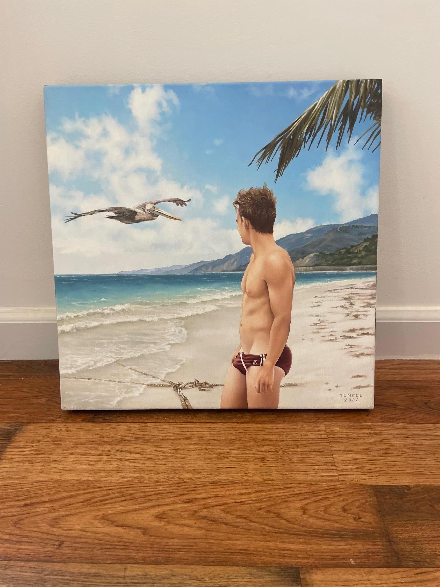 Santa Monica Beach, 11 heures - Painting de Wes Hempel