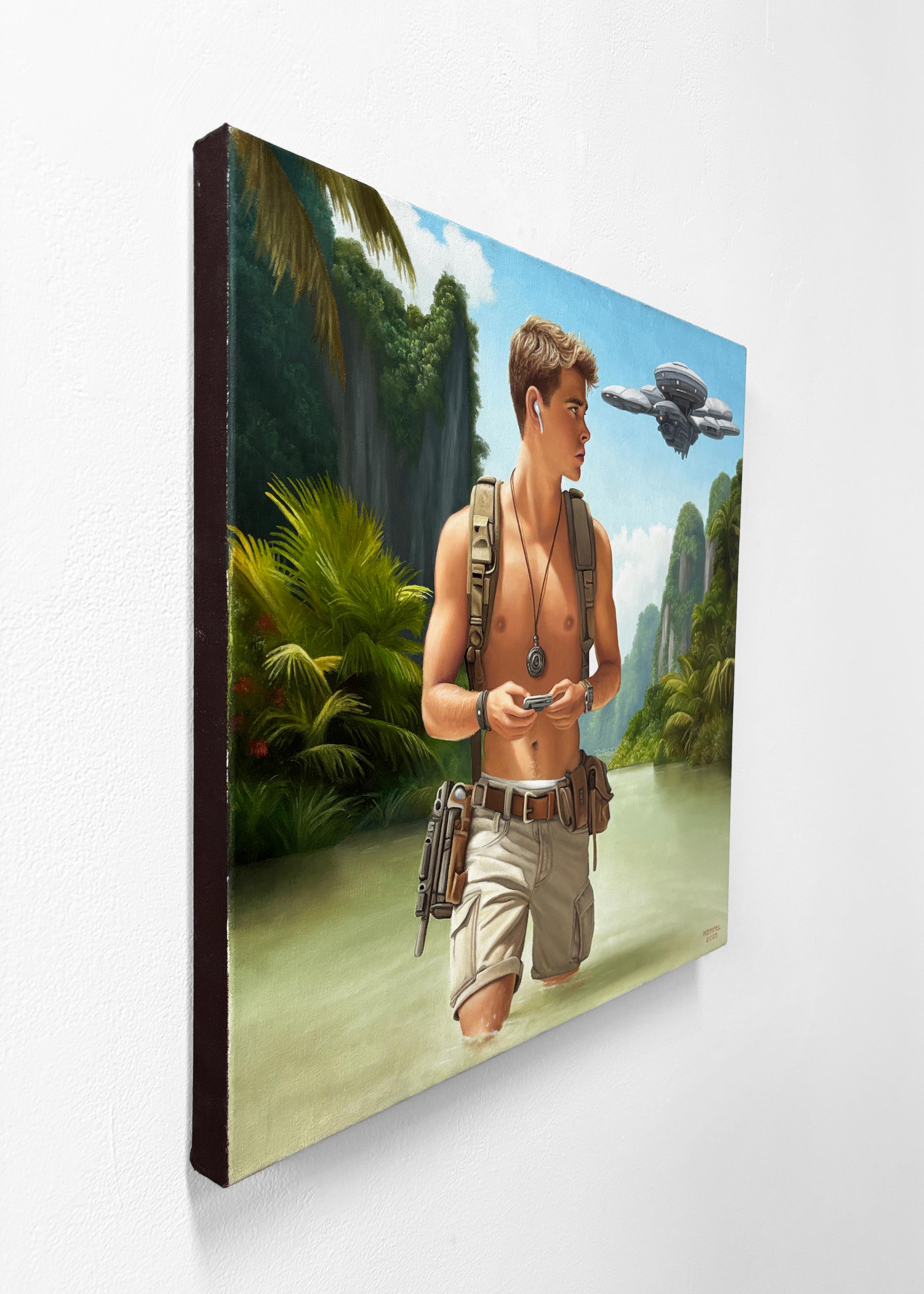 Untitled Film Still (Green Lagoon) - Contemporary Painting by Wes Hempel