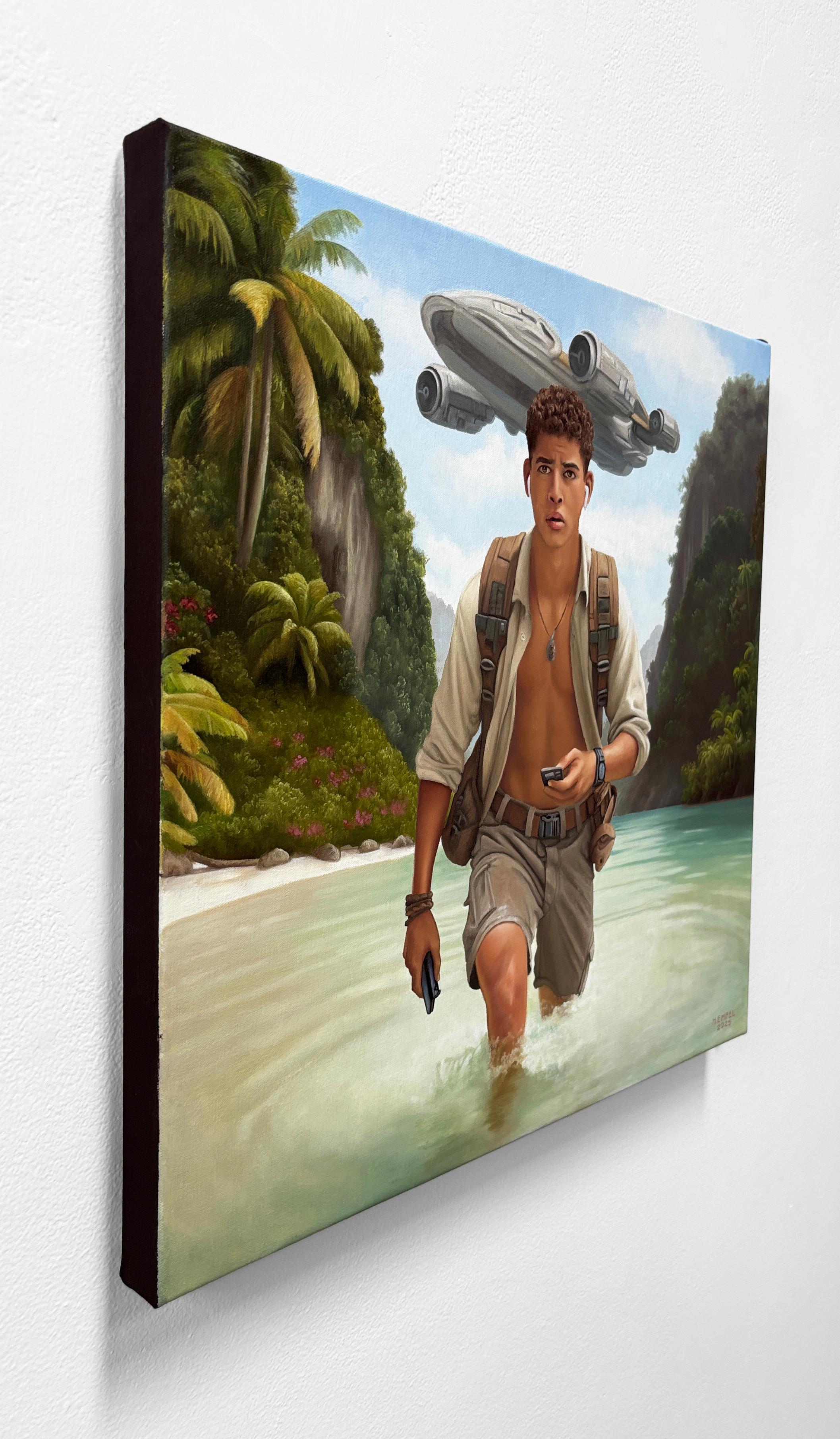 Untitled Film Still (Open Shirt) - Contemporary Painting by Wes Hempel