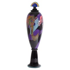 Carafe Wes Hunting signée Colorfield Art Glass