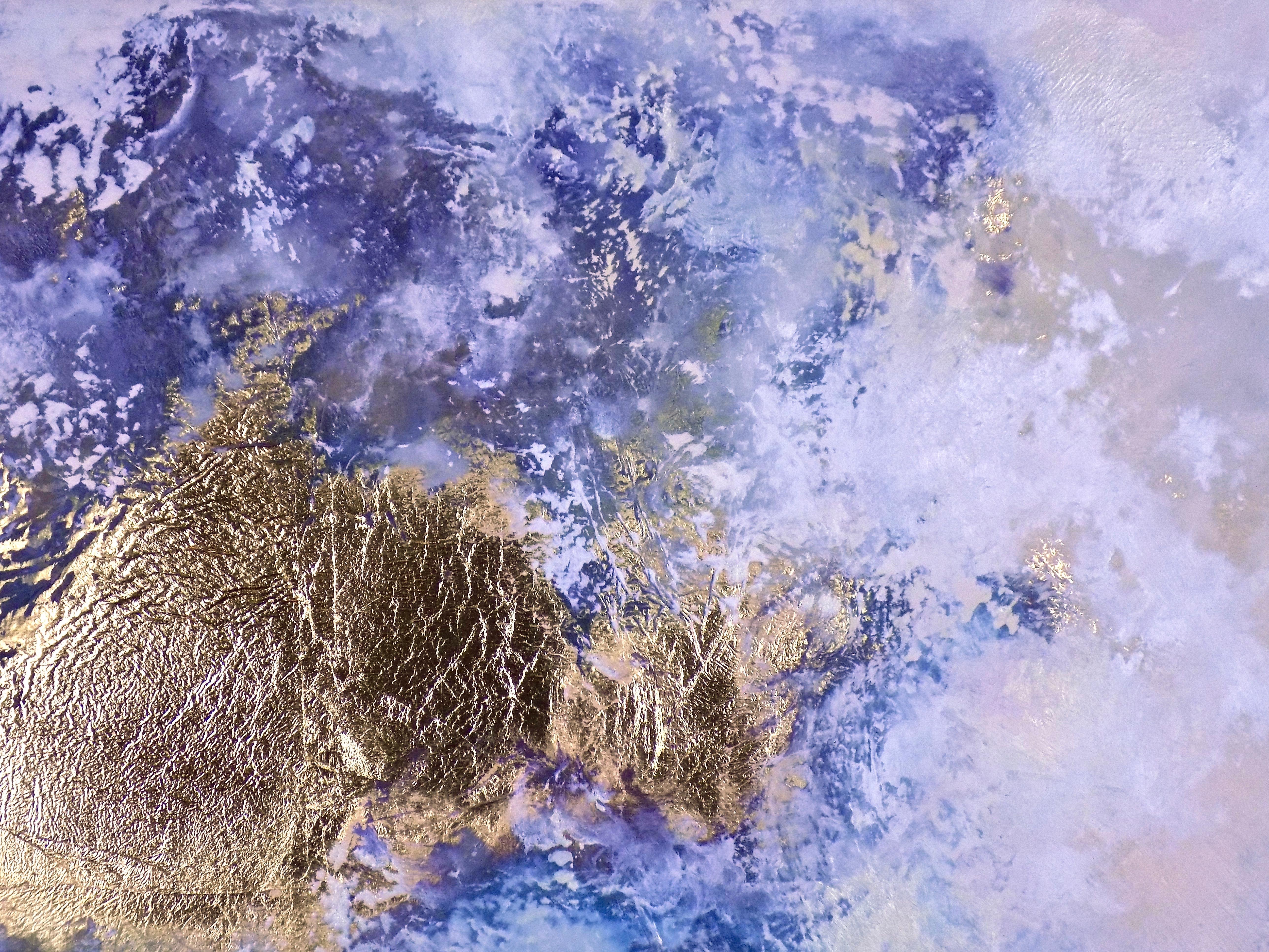 <p>Artist Comments<br>This painting is part of Wes Sumrall's current mixed media series, Aerials, influenced by the overshots of Earth from the International Space Station. The metal leaf used has a tendency to tarnish slightly after a few years.