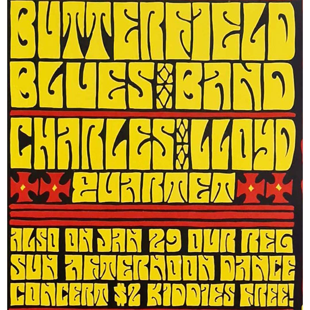 Original Psychedelic poster by Wes Wilson for Butterfield Blues Band For Sale 1