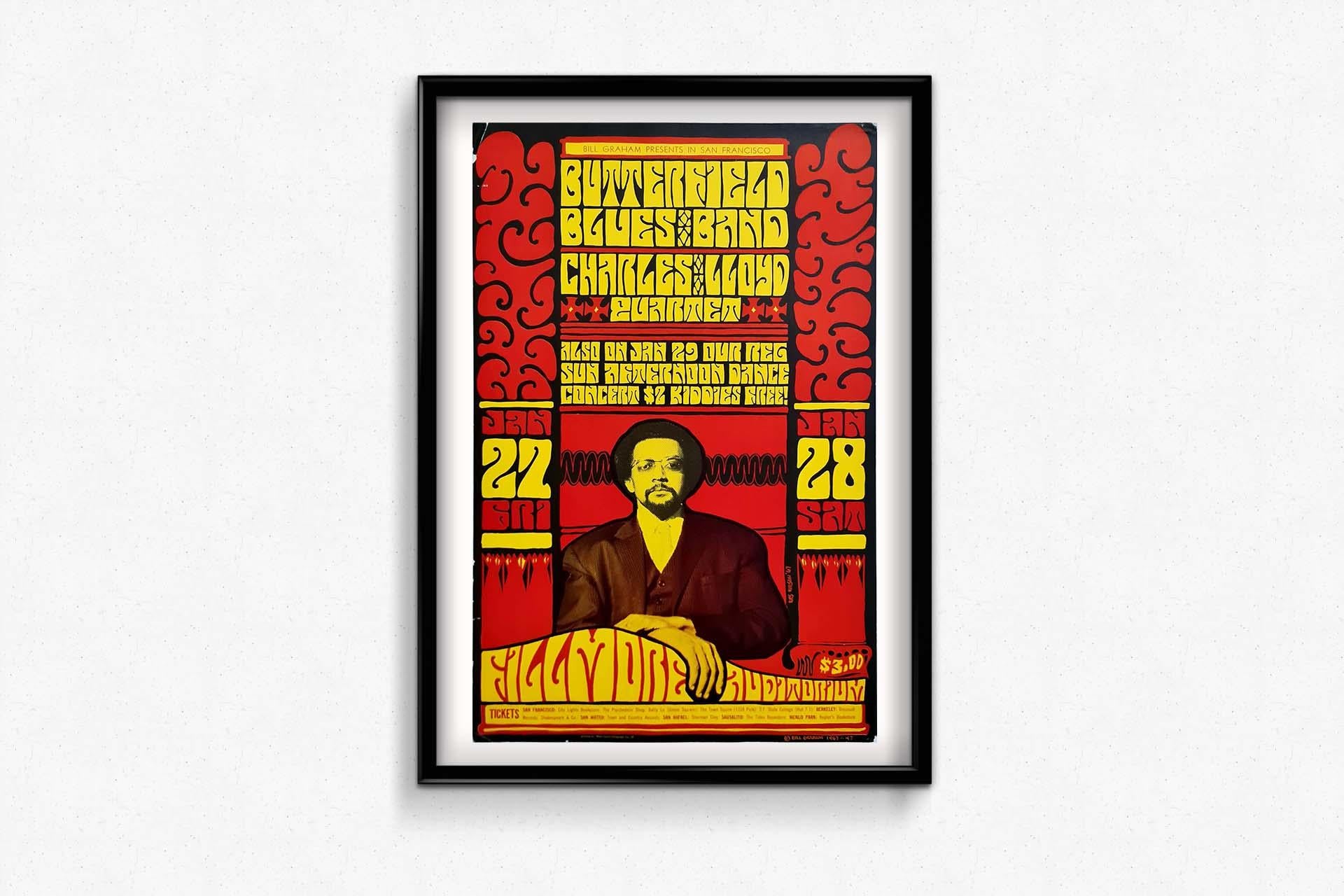 Original Psychedelic poster by Wes Wilson for Butterfield Blues Band For Sale 2