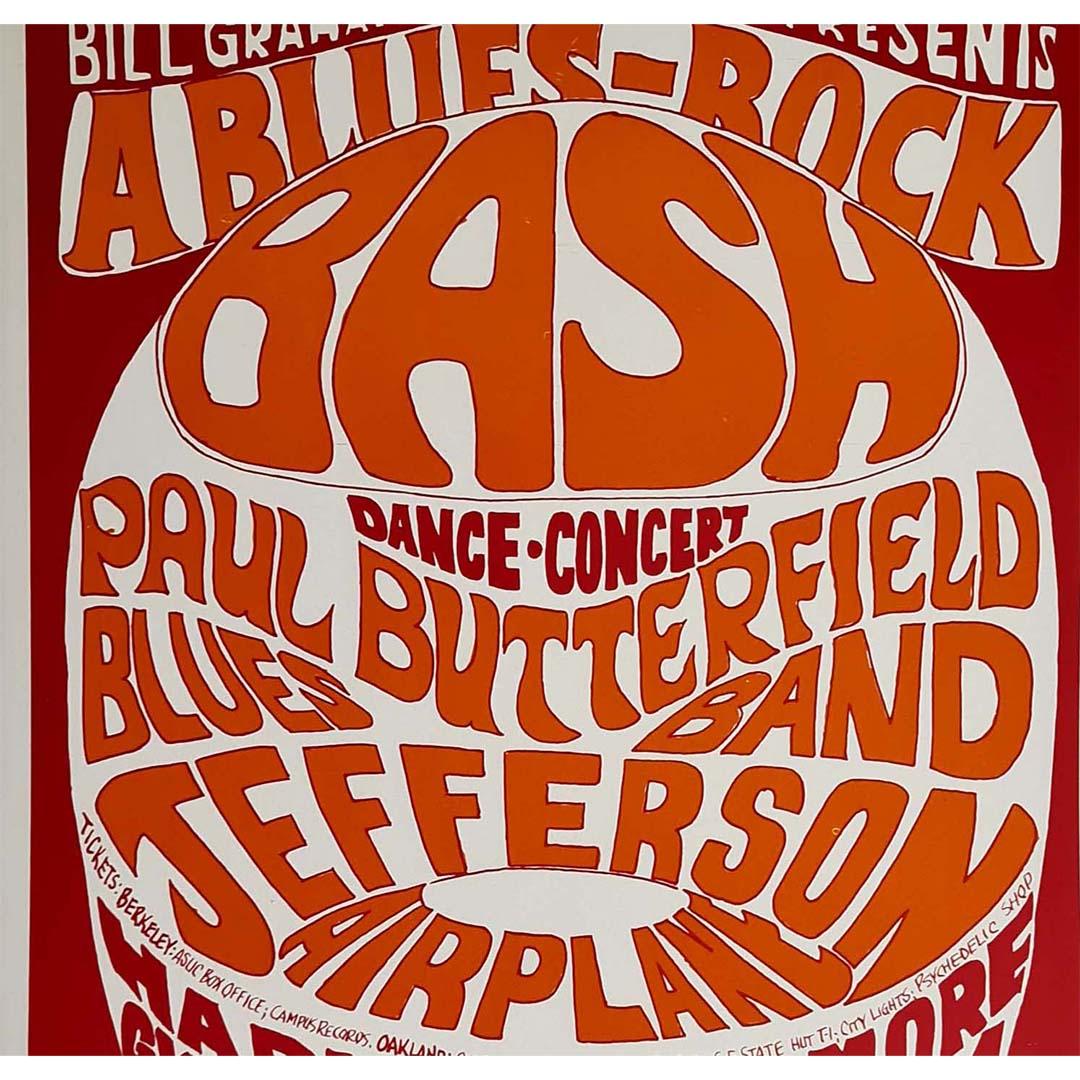 Psychedelic poster from 1966 Paul Butterfield blues band - Jefferson Airplane For Sale 1