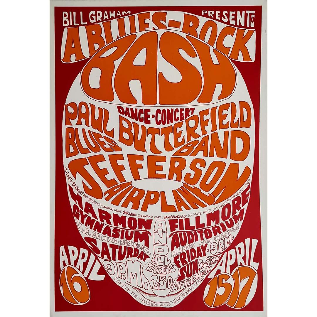 Psychedelic poster from 1966 Paul Butterfield blues band - Jefferson Airplane For Sale 2
