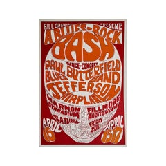 Vintage Psychedelic poster from 1966 Paul Butterfield blues band - Jefferson Airplane