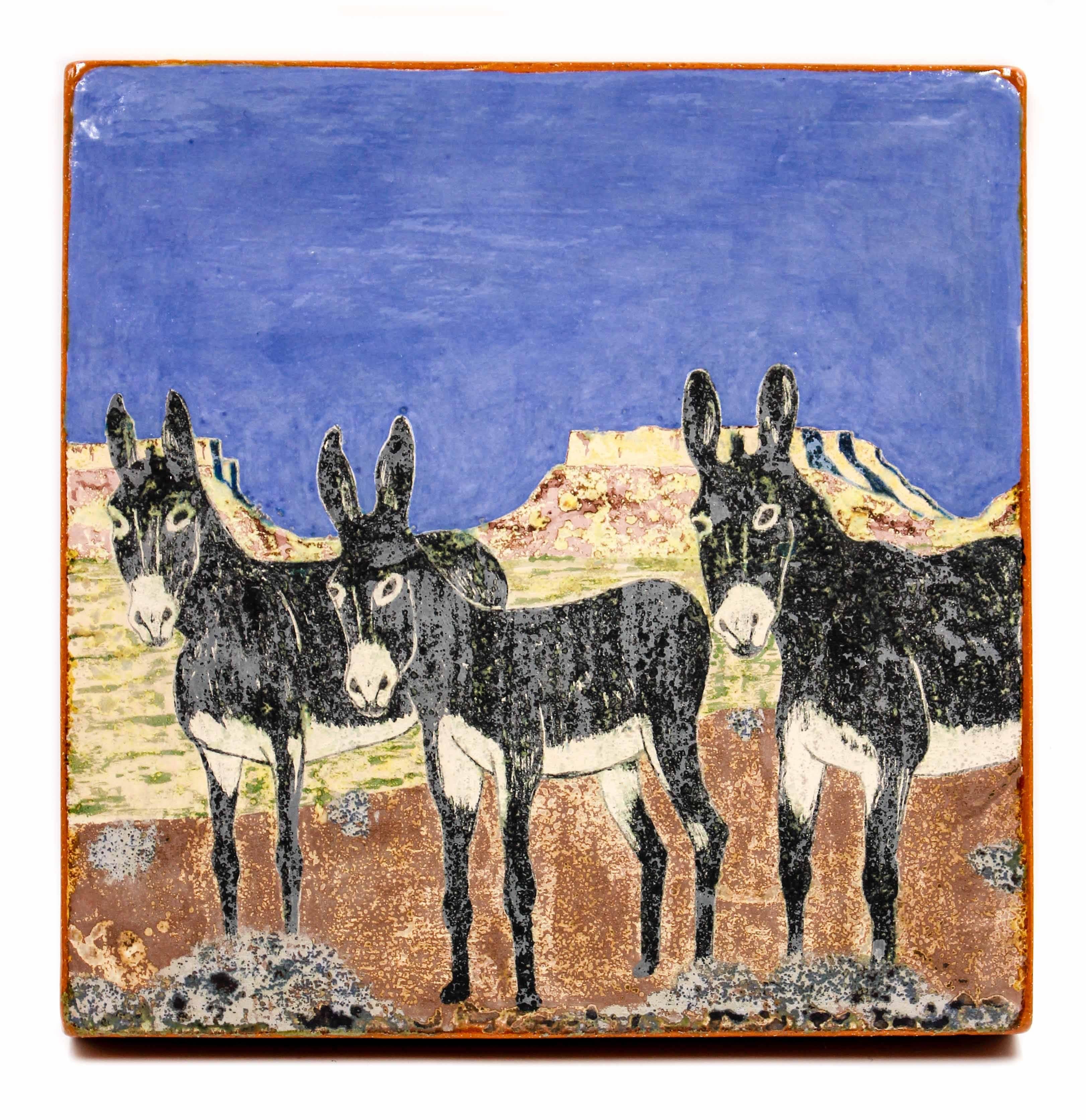3 Donkeys  - Painting by Wesley Anderegg