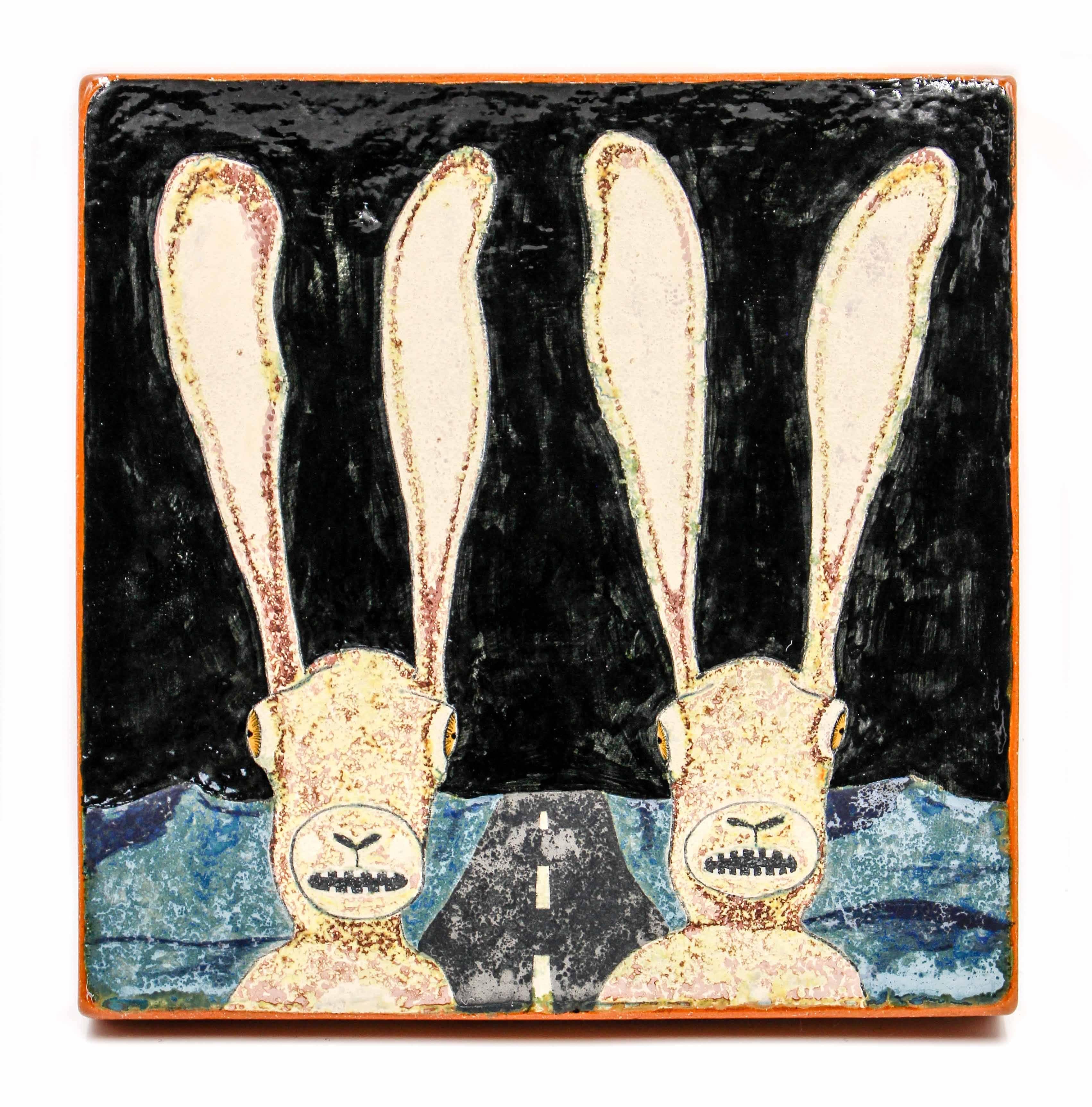 Rabbits in the Headlights  - Painting by Wesley Anderegg