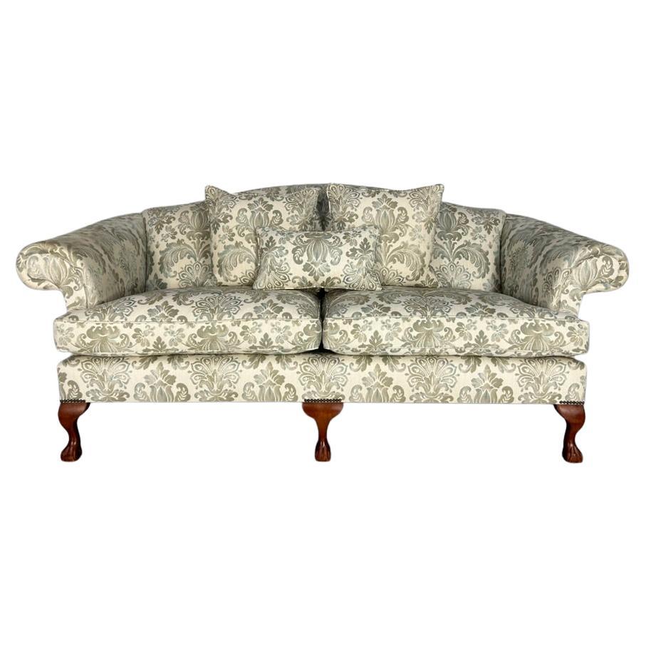 Wesley Barrell "Marlborough" 2.5-Seat Sofa - In Blue Grey Damask Fabric