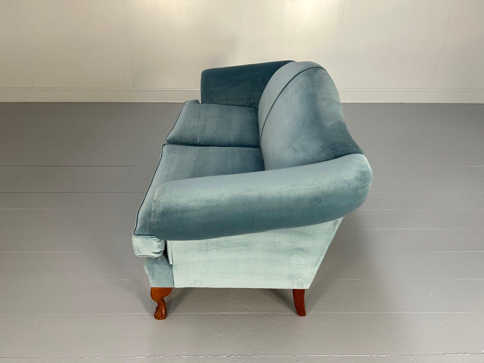 Canapé 3 places Wesley Barrell Marlborough en velours bleu pâle en vente 5