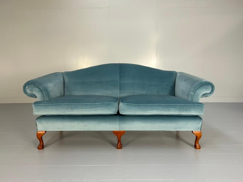 XXIe siècle et contemporain Canapé 3 places Wesley Barrell Marlborough en velours bleu pâle en vente