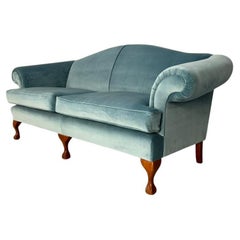 Wesley Barrell "Marlborough" 3-Seat Sofa - In Pale Blue Velvet