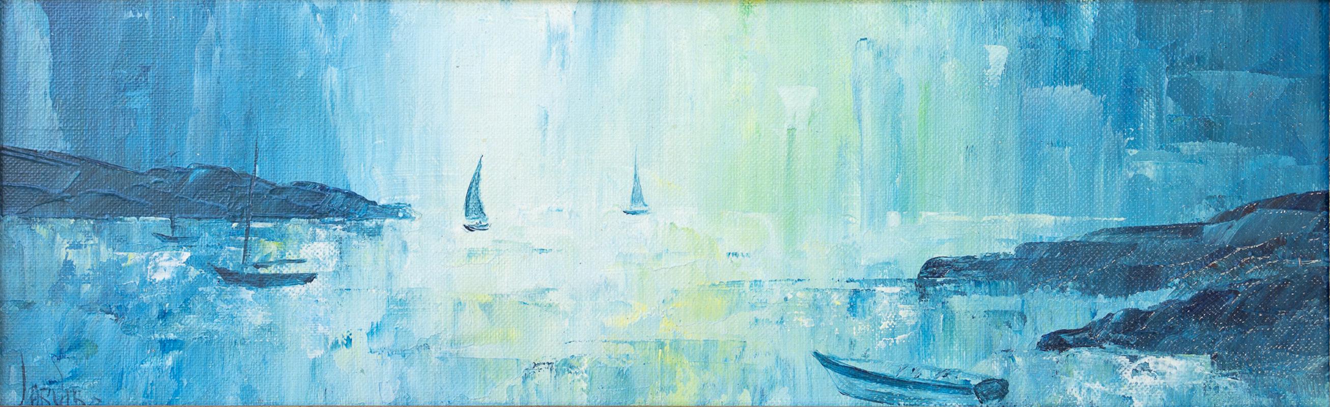 Wesley Fredrick Jarvis Landscape Painting – Seelandschaft mit Segelbooten