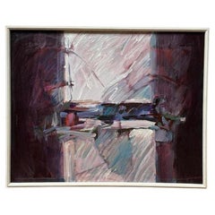 „Meine zwei Fenster“, Ölgemälde auf Leinwand von Wesley Johnson
