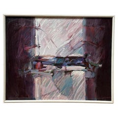 "Mis dos ventanas" Pintura al óleo sobre lienzo de Wesley Johnson