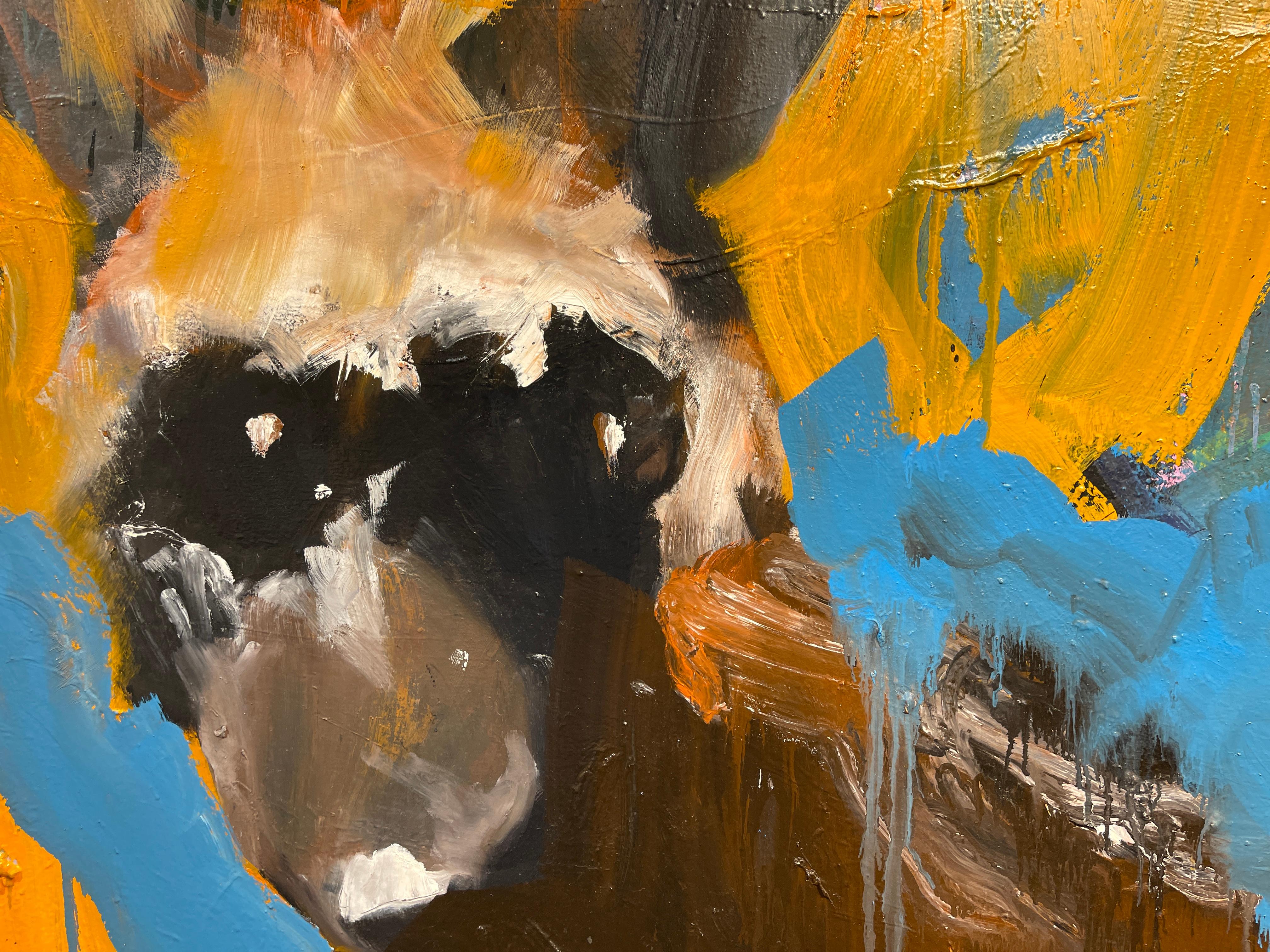 Hot Fox in the Henhouse – Großformatiges Gemälde des abstrakten Expressionismus im Angebot 3
