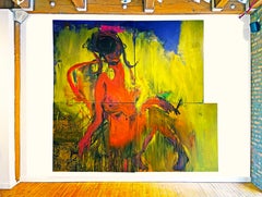 The Maven - Monumental Scale Reclining Figure, Abstract Expressionist Painting