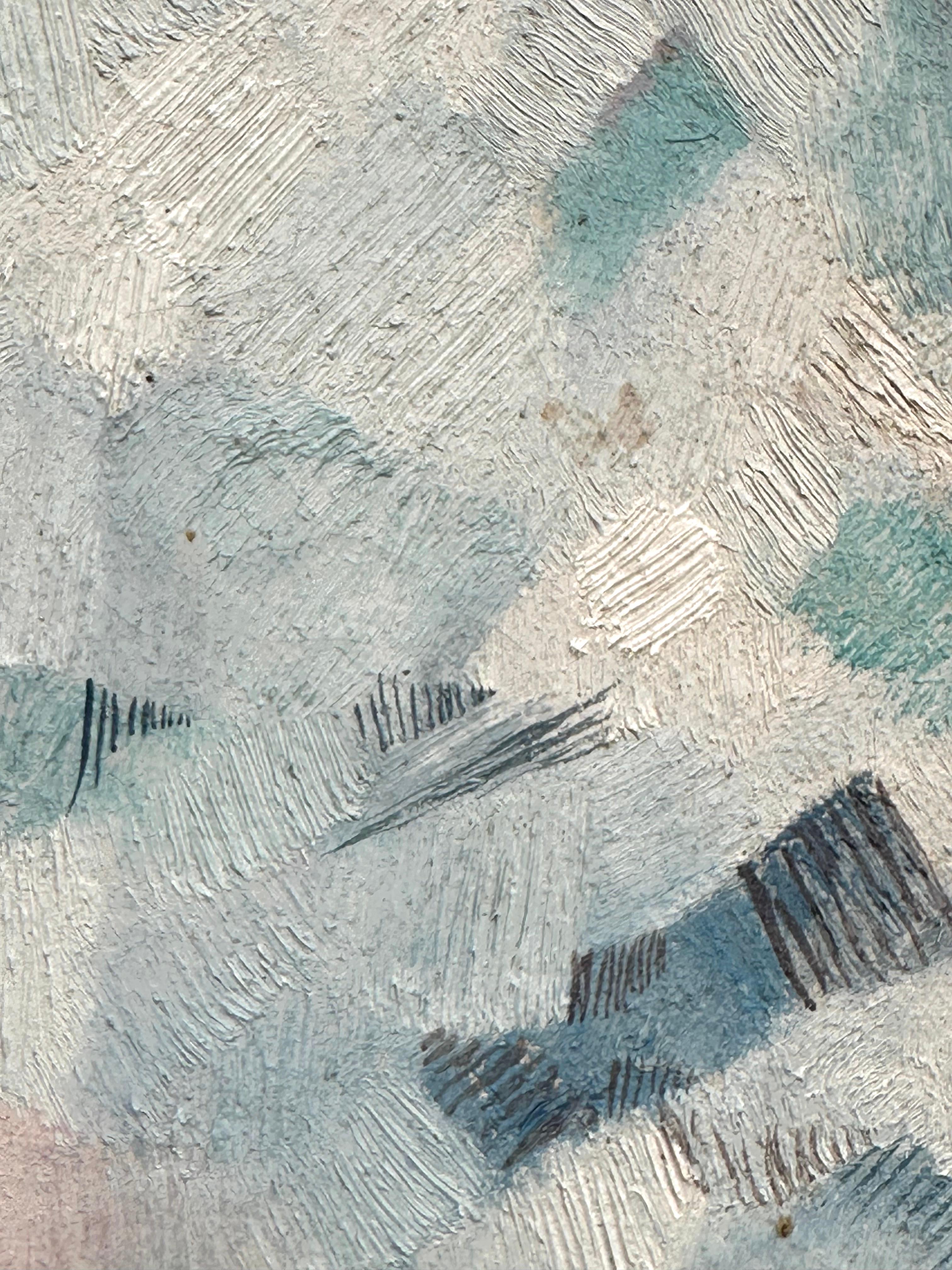 Mr. Jack Frost (Abstract Expressionist Mid-century painting) - Gray Abstract Painting by Wesley Lea