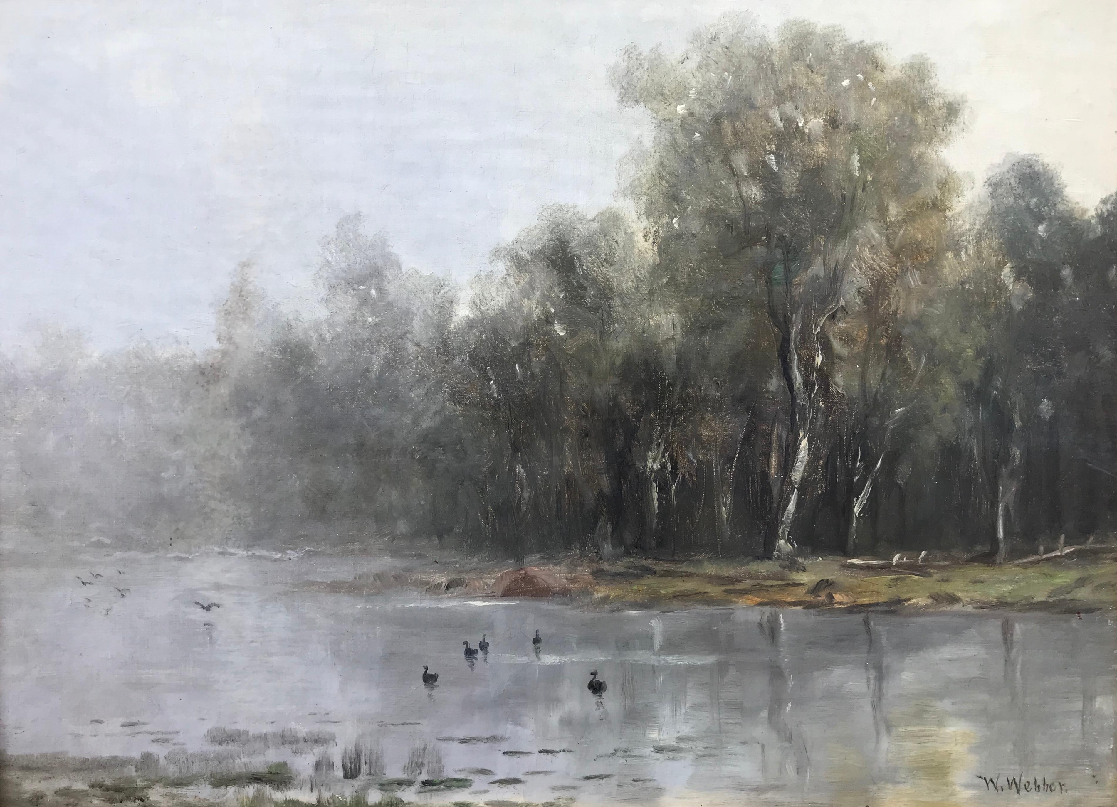 Wesley Webber Landscape Painting - “Misty Morning”