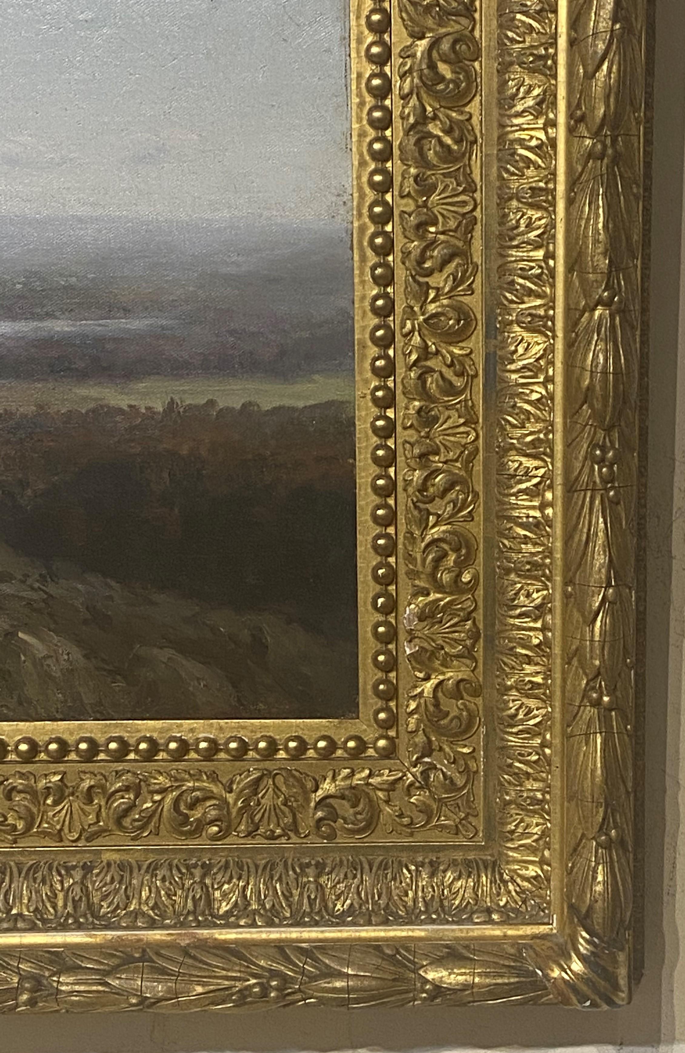 Oil on canvas in the original gold leaf gesso frame,  14