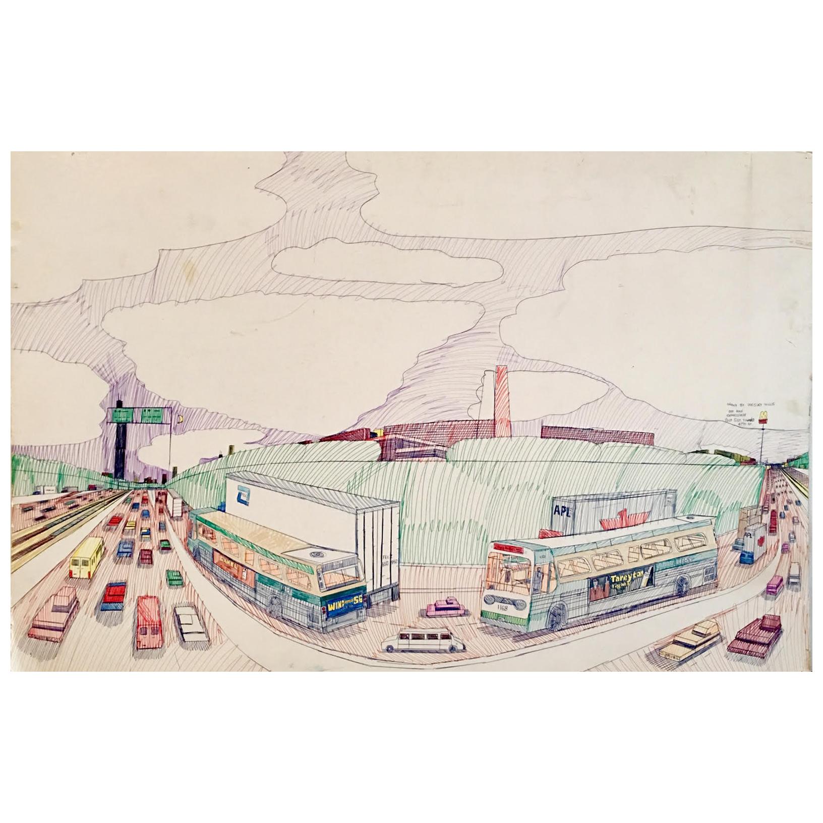 Wesley Willis Artwork 
1963-2003
 Dan Ryan Expressway Past 51st Towards 47th