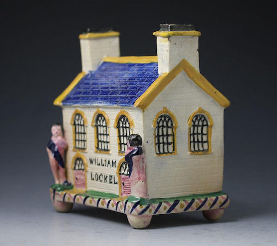 English Wesleyan Chapel Money Box Mexborough Pottery Yorkshire Named William Lockel 1840 For Sale
