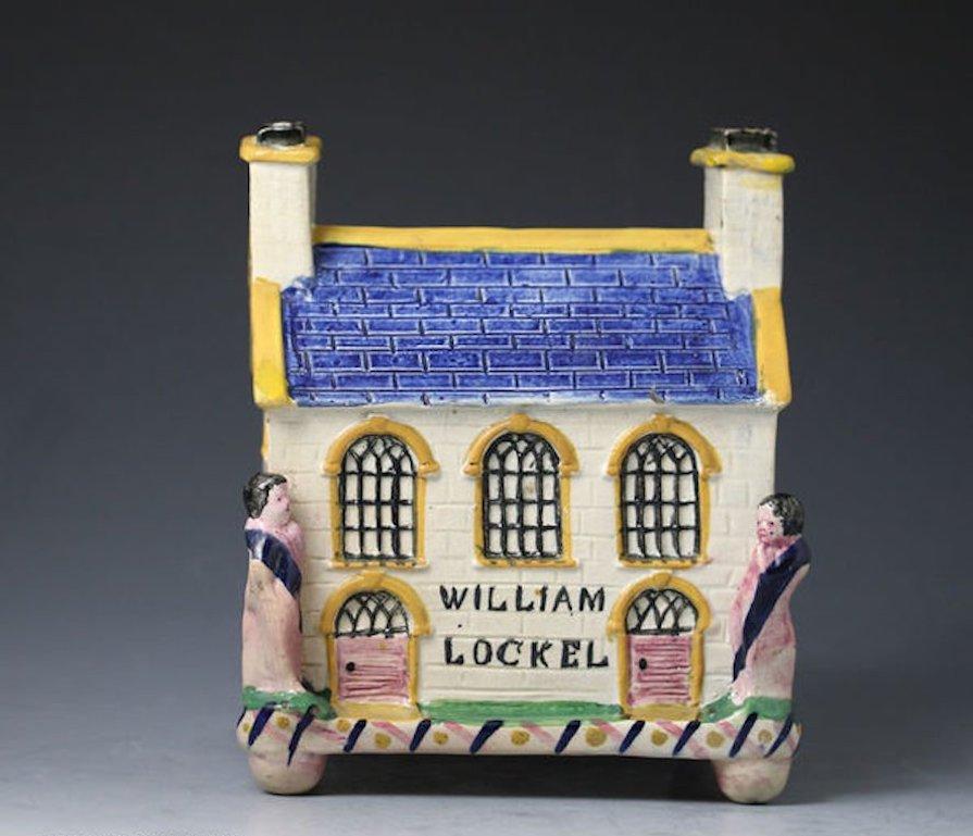 Wesleyan Chapel Money Box Mexborough Pottery Yorkshire Named William Lockel 1840 In Good Condition For Sale In Woodstock, OXFORDSHIRE