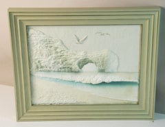 Seaside Acrylic Landscape Painting "The Archway", Framed, 1980s