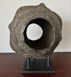 West African Bronze Currency Bracelet, Gan People, Burkina Faso, on Custom Stand