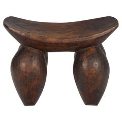 West African Carved Solid Wood Senufo Stool