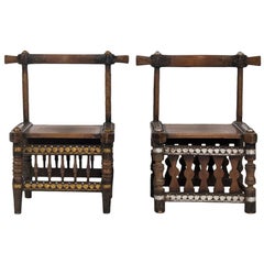West African Carved Wood Chairs
