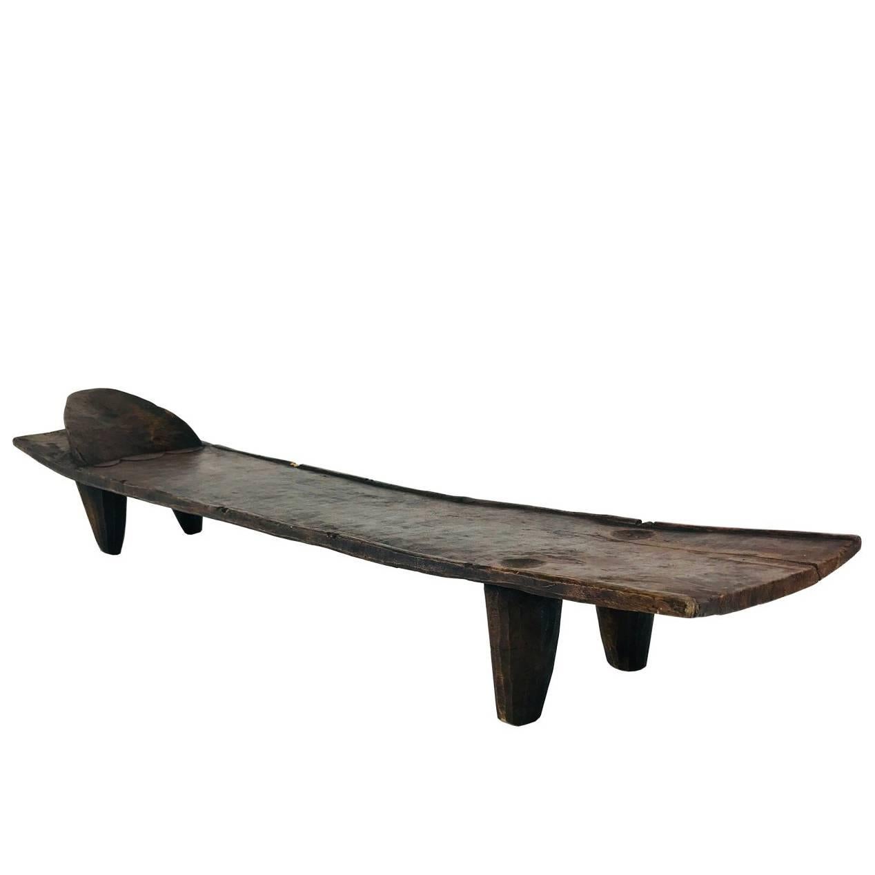 West African Craved Wood Bed/Bench by the Senufo Tribe