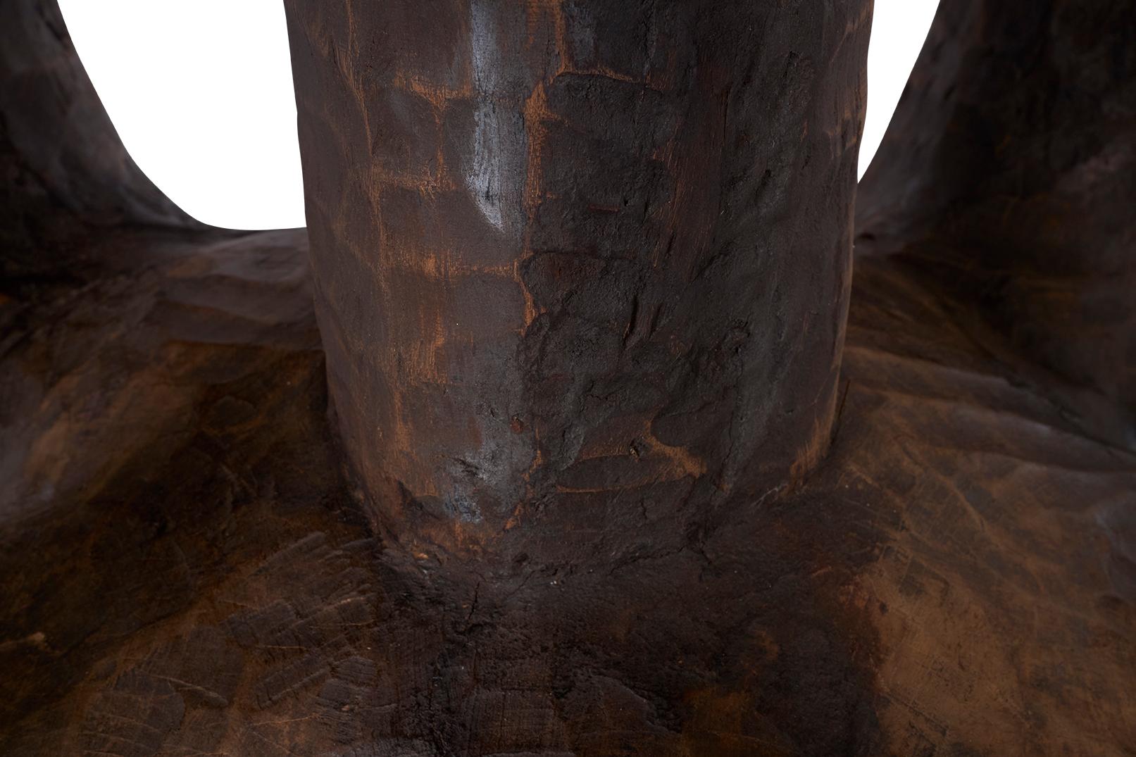 West African Guinea Carved Wood Stool In Good Condition For Sale In Dallas, TX