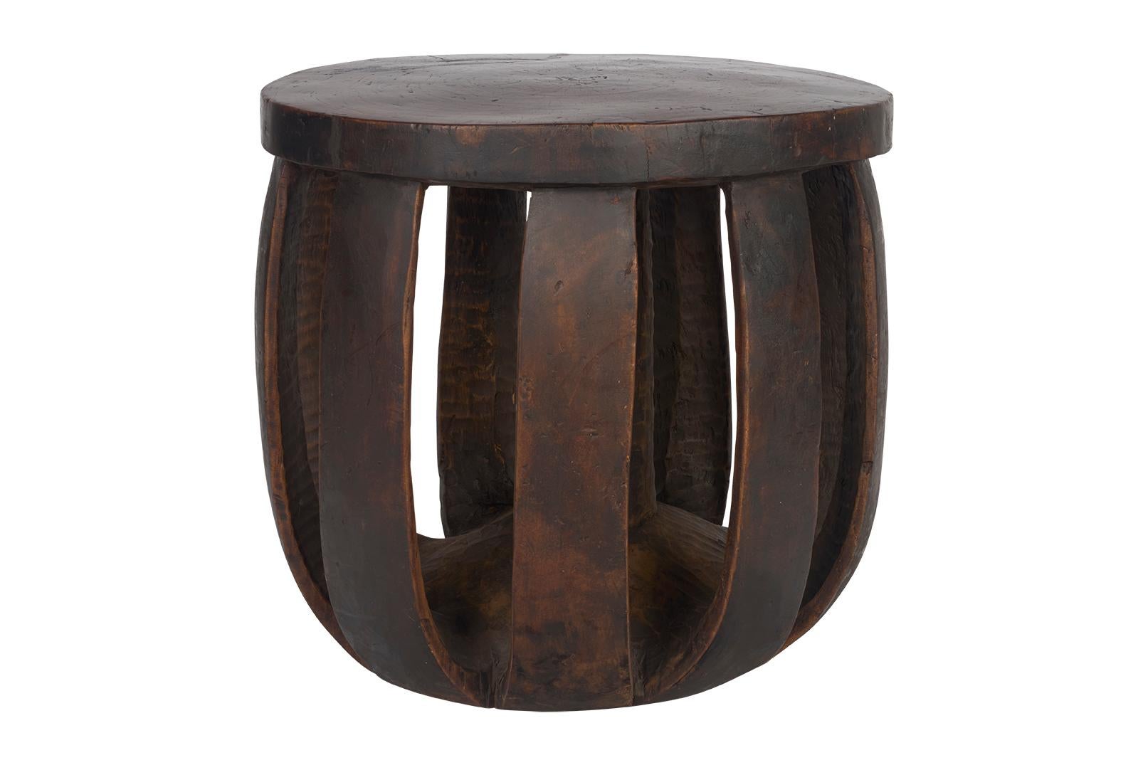 20th Century West African Guinea Carved Wood Stool For Sale