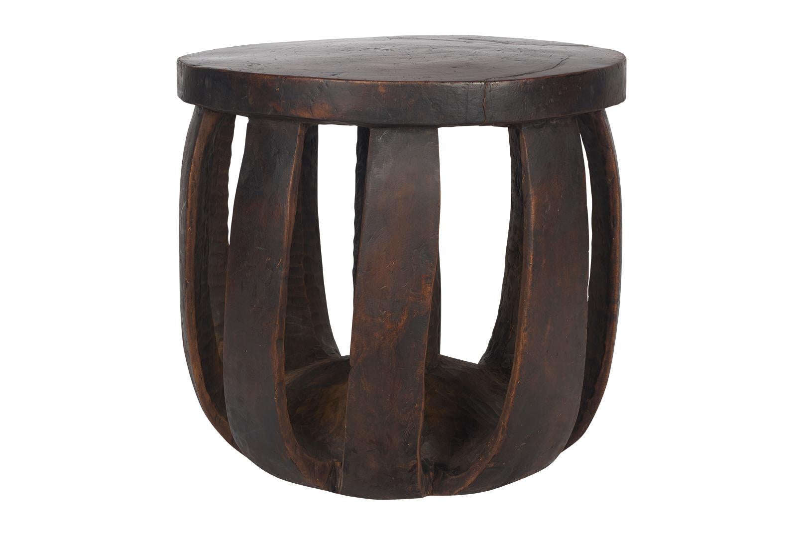 West African Guinea Carved Wood Stool For Sale 1