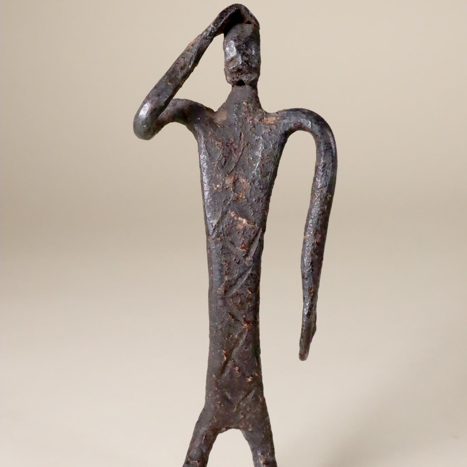 Expressionist West African Iron Tribal Art Ritual Figure Mali Dogon or Bambara Bamana fine For Sale