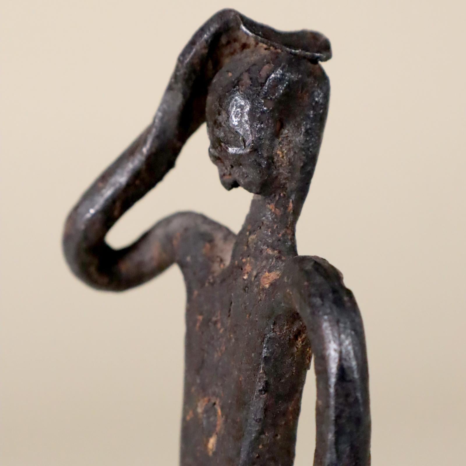 20th Century West African Iron Tribal Art Ritual Figure Mali Dogon or Bambara Bamana fine For Sale