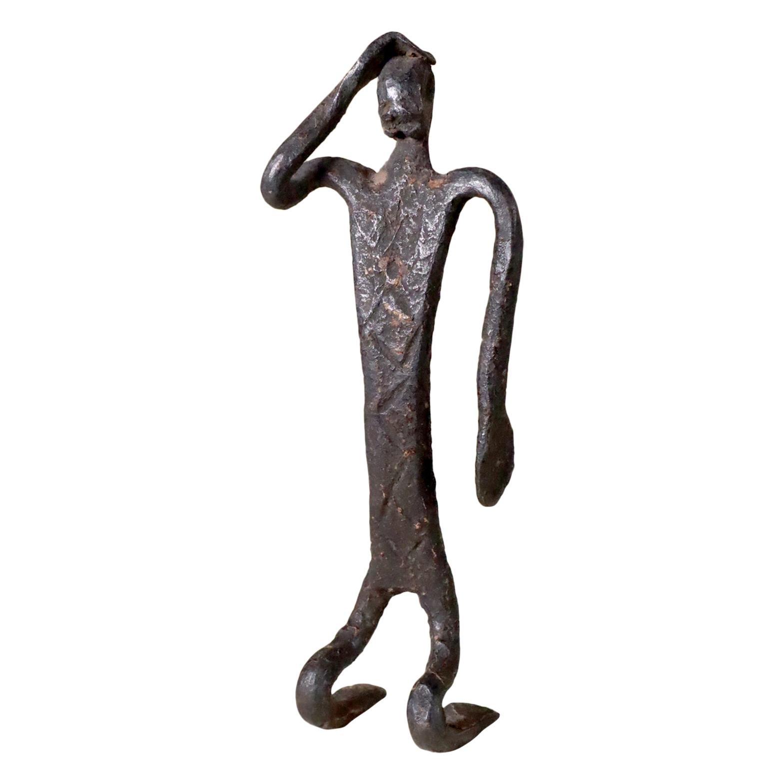 West African Iron Tribal Art Ritual Figure Mali Dogon or Bambara Bamana fine For Sale