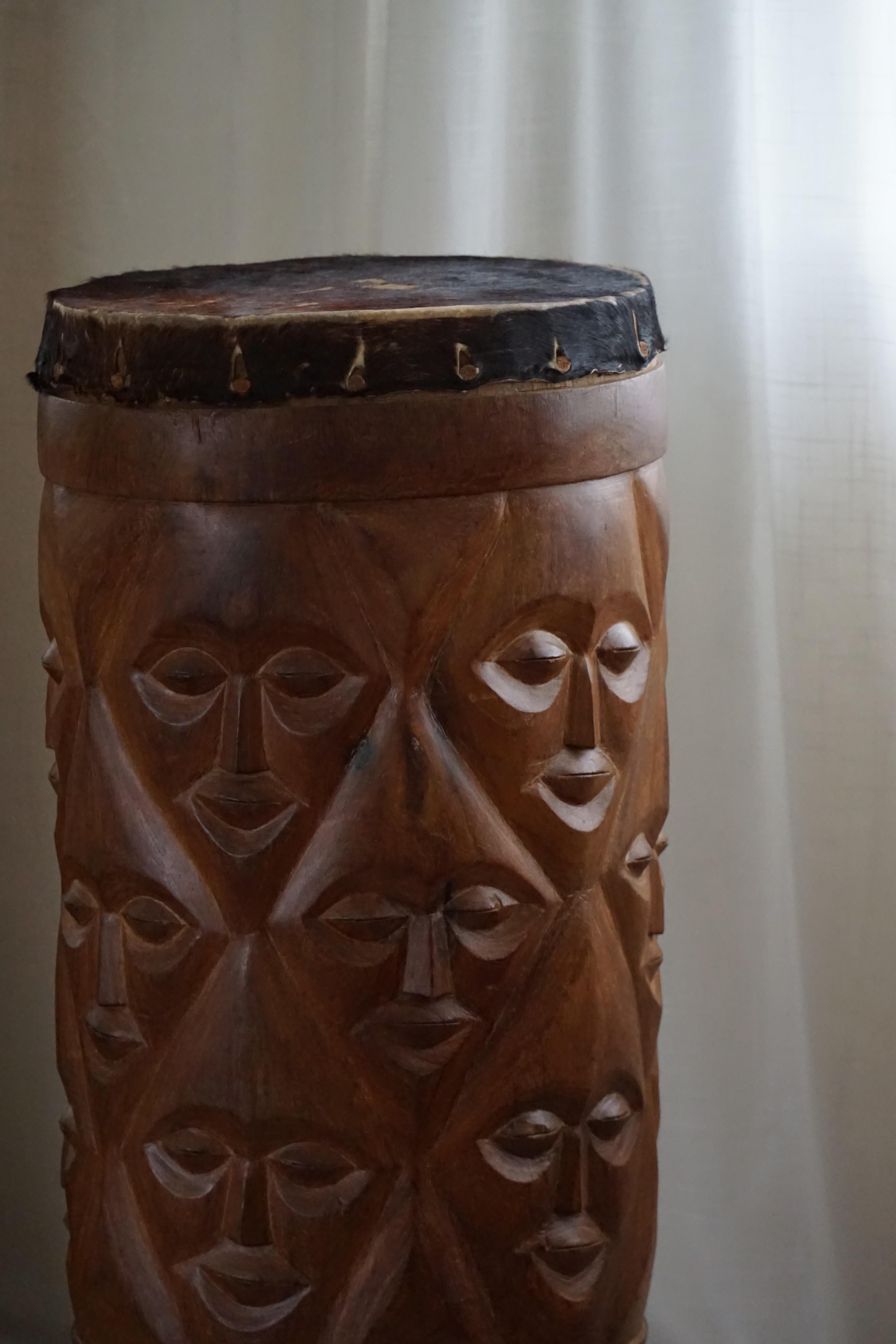 Organic Modern West African Organic Wooden Carved Sculpture/Drum, 20th Century For Sale