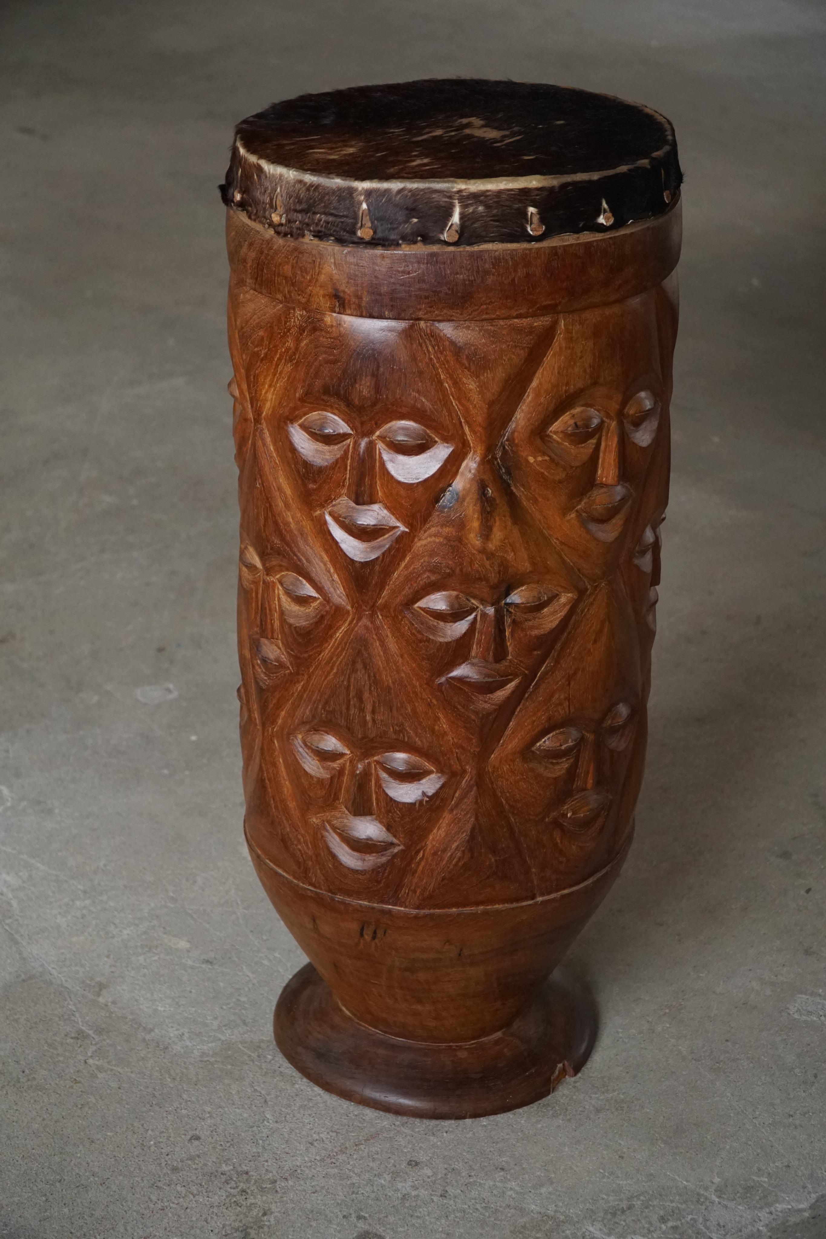 West African Organic Wooden Carved Sculpture/Drum, 20th Century For Sale 2