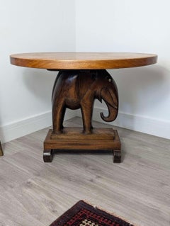West African Sculptural Table with Elephant Base Mid 20th Century
