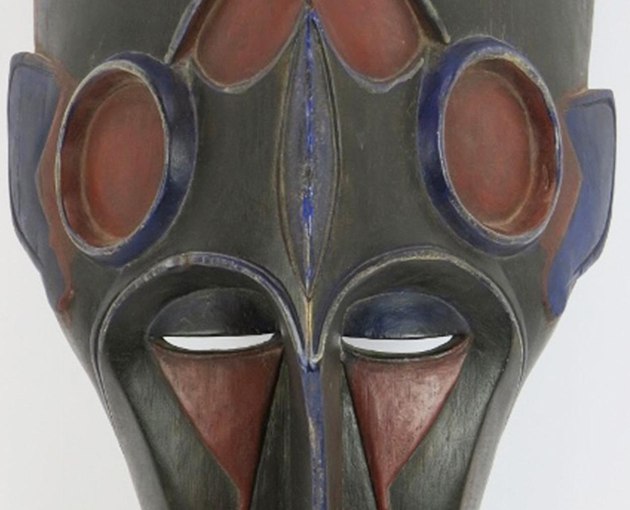 Lacquered West African Tribal Mask, Early 20th Century For Sale