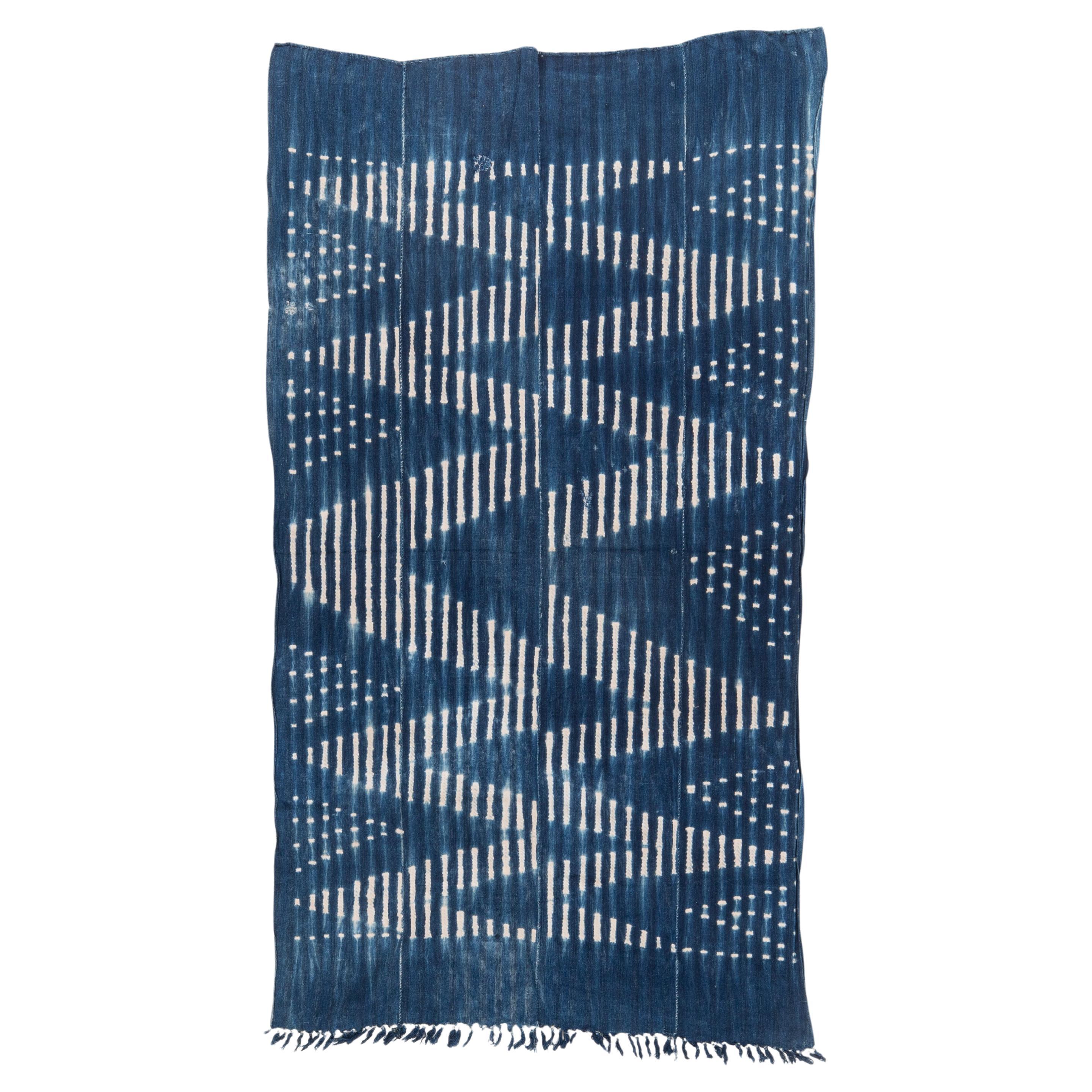  West African Vintage Indigo Cloth, Mali For Sale