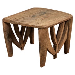 West African Wooden Carved Side Table