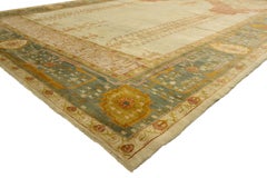 1880s Oversized Antique Turkish Oushak Rug, West Anatolian Prayer Rug